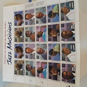 Stamp Collectors look! Full sheet of 20 .. 32 cent Legends of American Jazz Musi